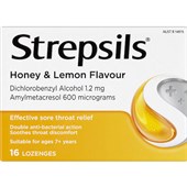 STREPSILS HONEY  LEMON 16LOZENGES X 12