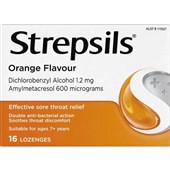 STREPSILS ORANGE 16 LOZENGES X 12