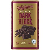 WHITTAKERS BLOCK DARK 50 BITTERSWEET 250G X 12