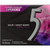 5 GUM SOUR SWEET BERRY 15 STICKS X 10