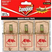 WOODEN MOUSE TRAPS 3PK