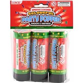 COLORFUL PARTY POPPERS 3PK